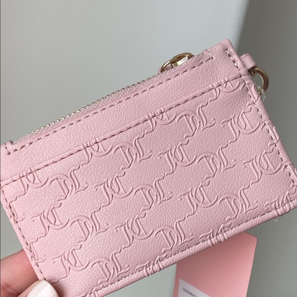 Juicy Couture Pink Heart-Accent Card Holder Keychain wallet NWT - Picture 3 of 4